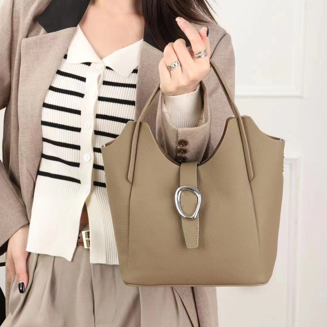The first layer of cowhide leather women's bag underarm bag TOGO pitot bag shoulder bag casual versatile white-collar new 766