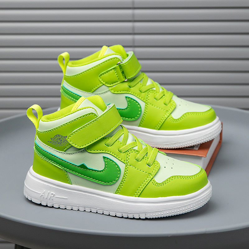 ZllKl Green Apple Children's Shoes AJ Children's Shoes Boys Spring New Panda Black and White Sneaker Boys and Girls Dunk Board Shoes