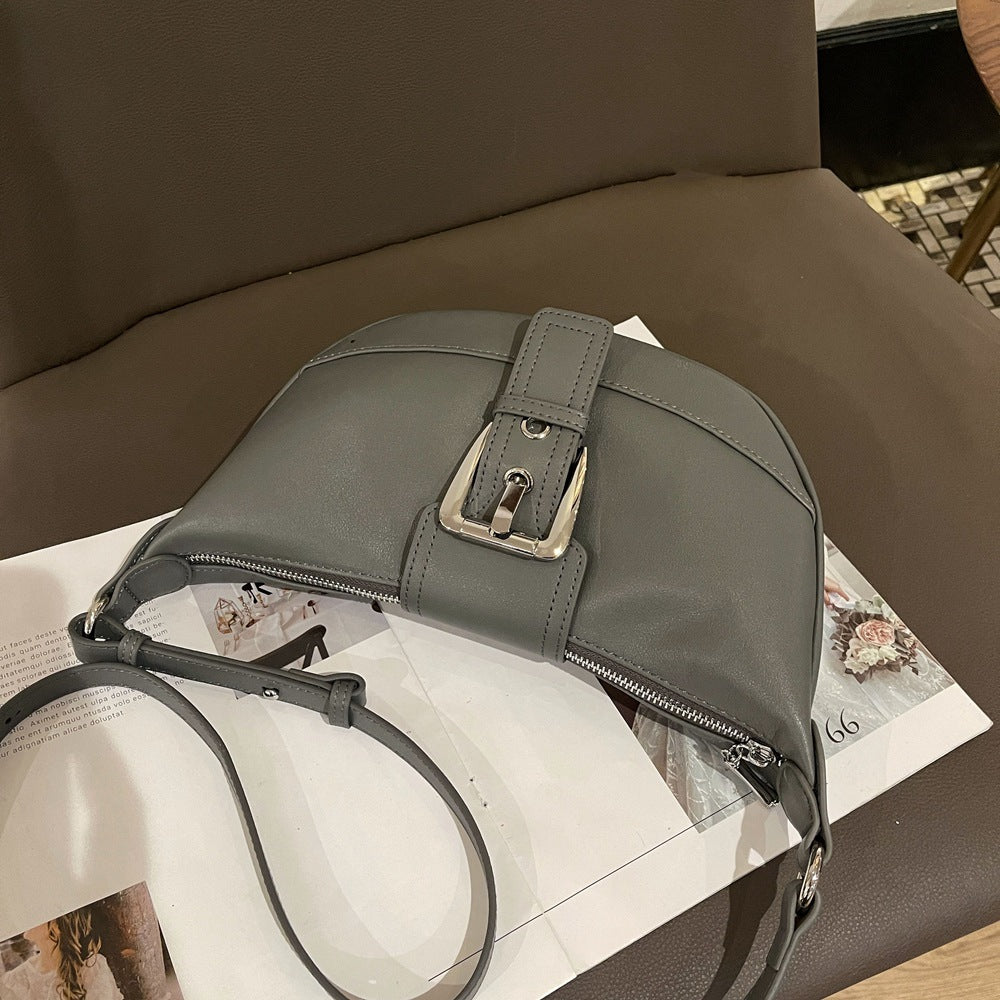 Women's bag retro single shoulder armpit bag new leather messenger bag live broadcast New first-layer calfskin dumpling bag 859