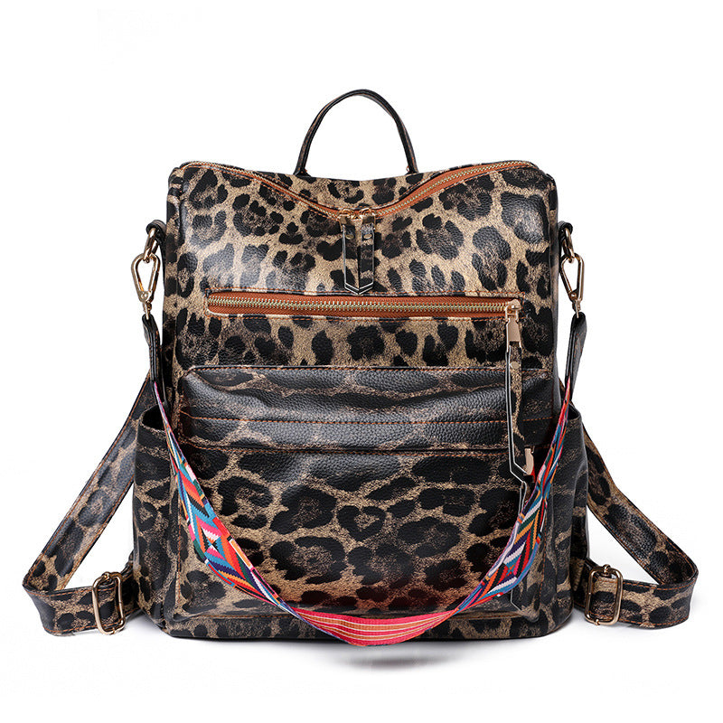 2025 Bags large capacity women, New fashion leopard print women's backpack bags women's fashion women's bags wholesale