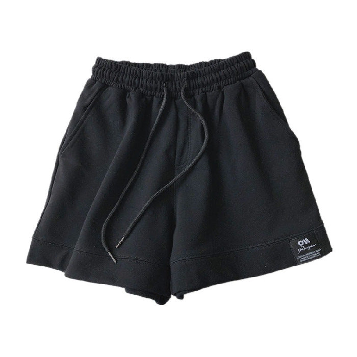 ZllKl Sports Shorts for Women 2022 Summer New Loose Outer Wear Running Leisure A- line Wide Leg High Waist Slimming Student Hot Pants