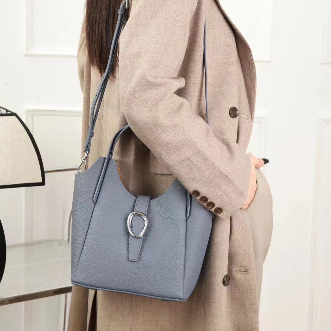 The first layer of cowhide leather women's bag underarm bag TOGO pitot bag shoulder bag casual versatile white-collar new 766