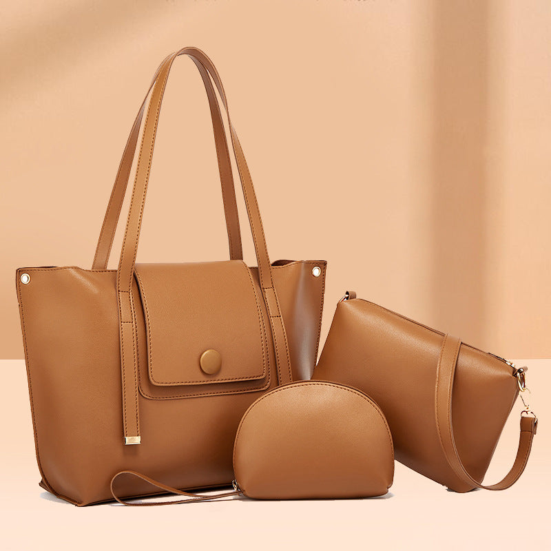ZLLKL 2025popular new women's bag retro shoulder handbag new large-capacity fashion oblique span three sets of mother and child bags