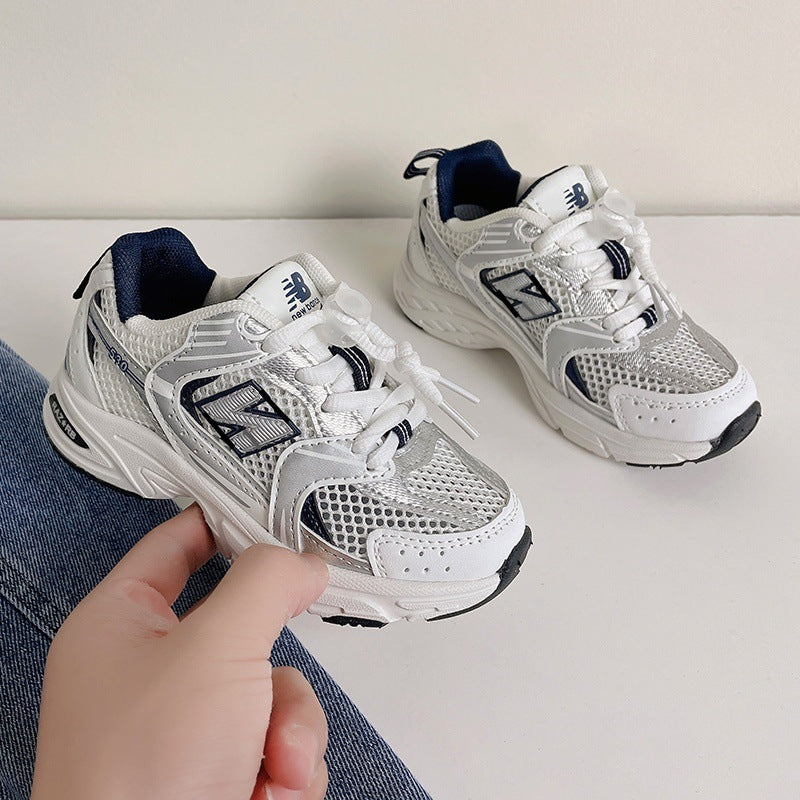 ZllKl Children's Sneaker Spring and Autumn New Non-Slip Children's Shoes Breathable Mesh Surface Boy's Casual Shoes Baby Girl Daddy Shoes