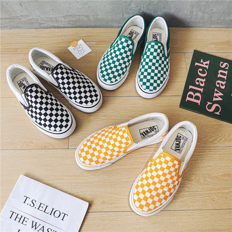 ZllKl Canvas Shoes for Women Men Spring and Autumn New Slip-on Lazy Shoes for Students Casual Flat Skateboard Shoes Korean Couples Shoes