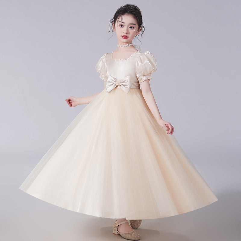 ZllKl Children's Dress Princess Dress Children's Summer Clothing Western Style Little Girl Birthday Catwalk Costume for Piano Performance Girl Dress