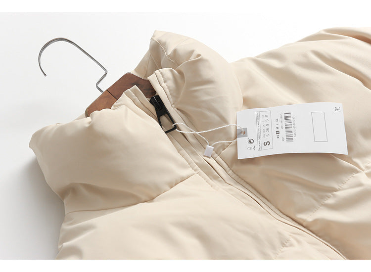Spain dan~ winter new product lazy wind loose thickened warm stand neck fluffy bread clothes cotton coat women