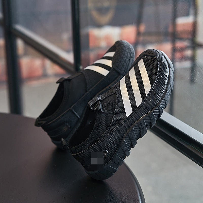 ZllKl Spring New Children's Mesh Breathable Wading Shoes Boys Lightweight Soft Sole Sneaker Boys Upstream Shoes