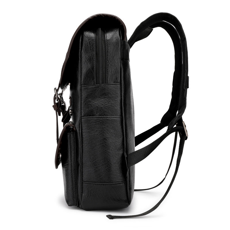2025 backpack men's trend retro men's business computer backpack travel large capacity waterproof leather backpack