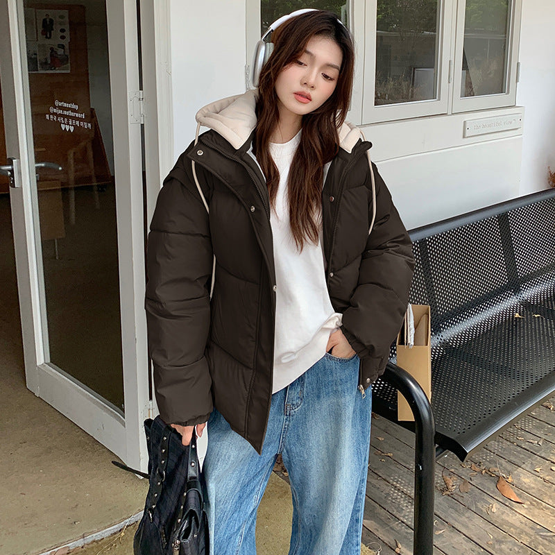 European and American live-sleeved down cotton clothes women's short 2025 autumn and winter new thickened bread clothes two wear cotton clothes vest jacket