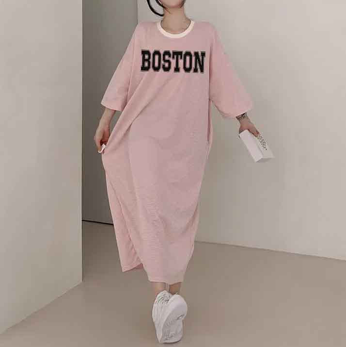 ZllKl 2025Manufacturer pure cotton high elastic beauty casual contrasting stripes pure easy to wear fashionable dress popular summer new thin T