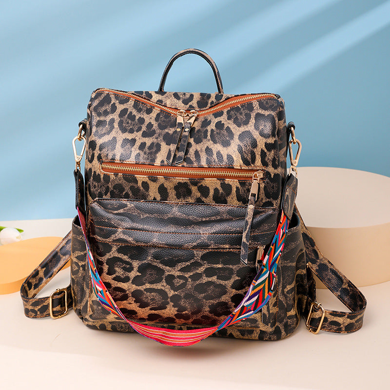 2025 Bags large capacity women, New fashion leopard print women's backpack bags women's fashion women's bags wholesale