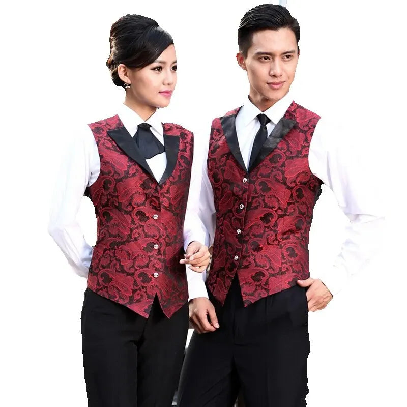 Women Night Club Waitress Vest Uniform Bright Color Bar Men Waiter Vest Clothing Hotel Restaurant Work Wear 89