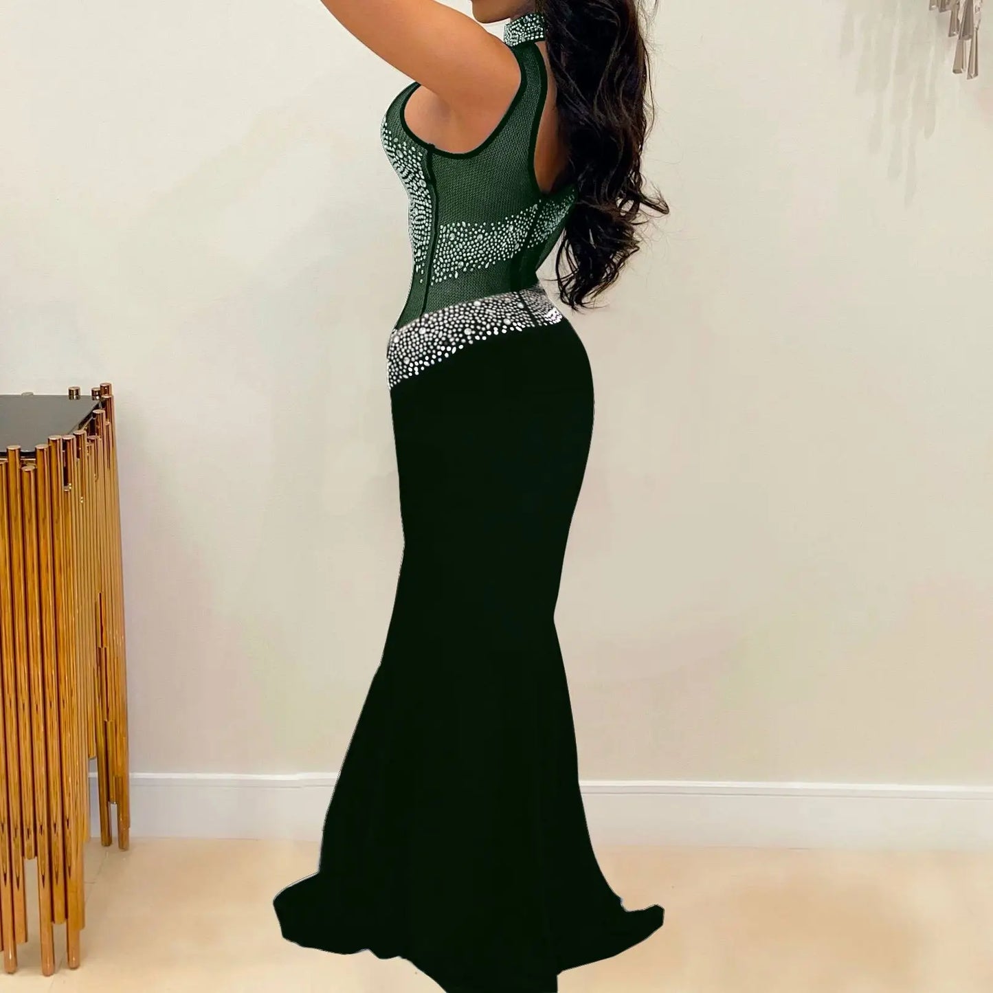 Plus Size Women Party Dress Rhinestone Mesh Elegant Dresses 2023 Summer Lady Casual Birthday Robe Female Luxury Evening Dress