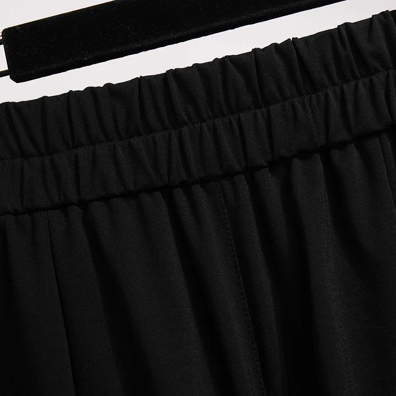 New Ladies Summer Plus Size Shorts For Women Large Loose Casual Wide Leg Black Pocket Shorts 3XL 4XL 5XL 6XL 7XL