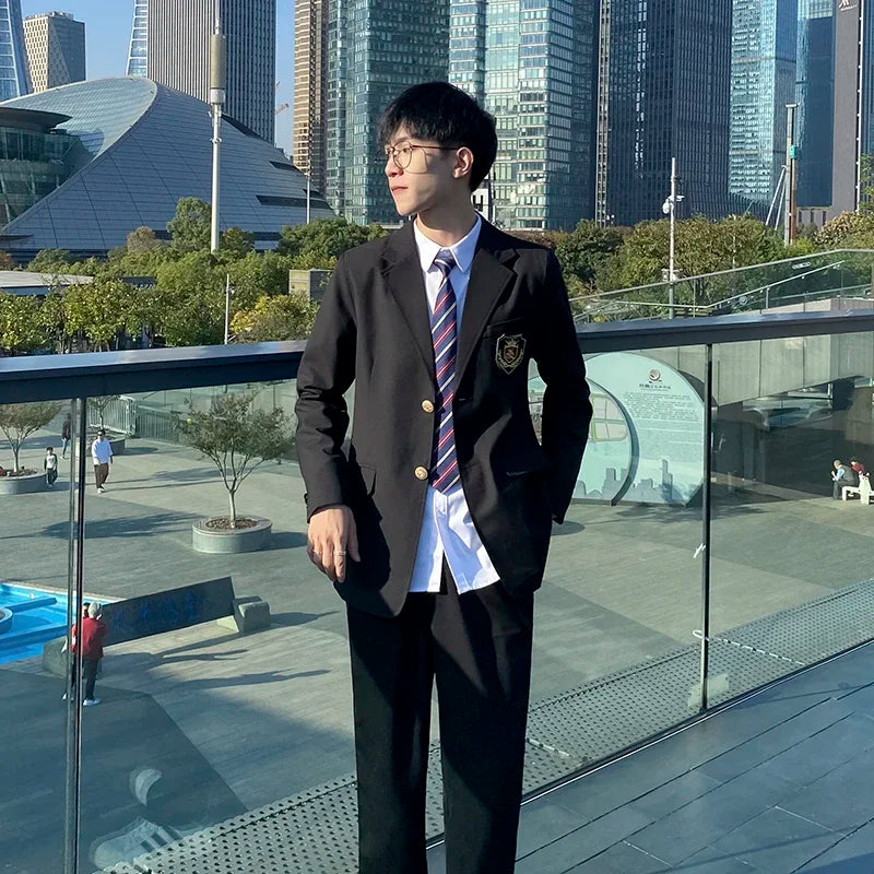 School Jacket Black DK Coat Japanese High School Uniform Preppy Style Top Women Men Blazer Students JK Suit Coat College Uniform