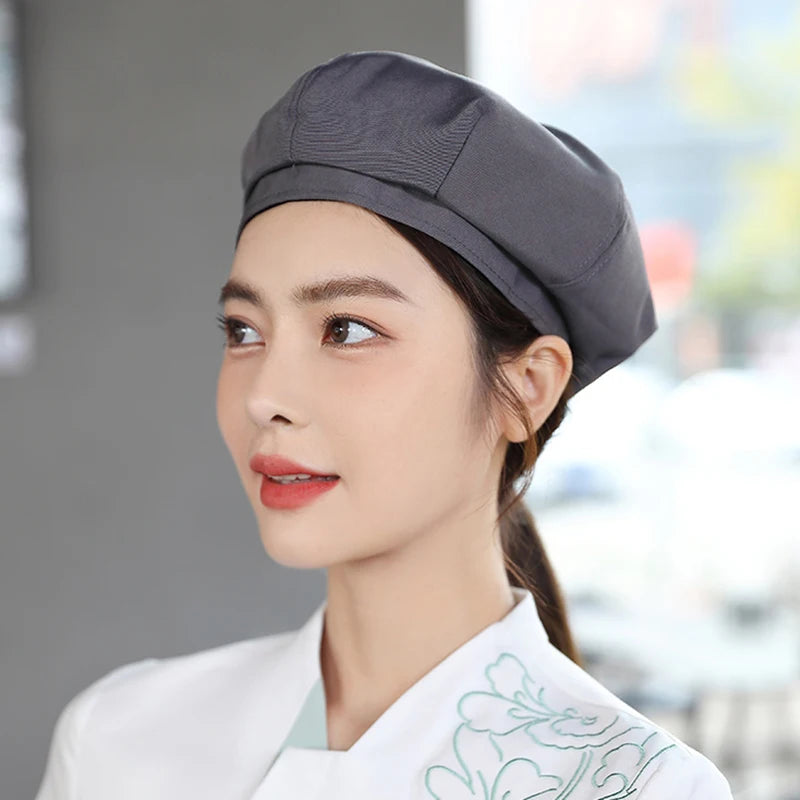 Korean Women's Chef Hat Berets Restaurant Hotel Bakery Cafe Catering Uniform Waiter Work Hat Dust And Oil Smoke Prevention