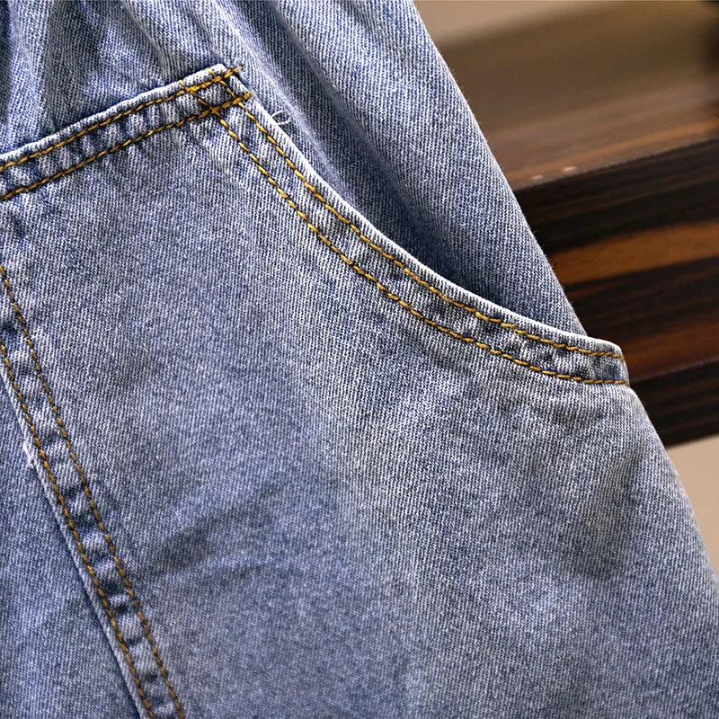 New Summer Plus Size Women Jeans Shorts For Women Large Size Blue Pocket Cotton Denim Shorts 3XL 4XL 5XL 6XL 7XL