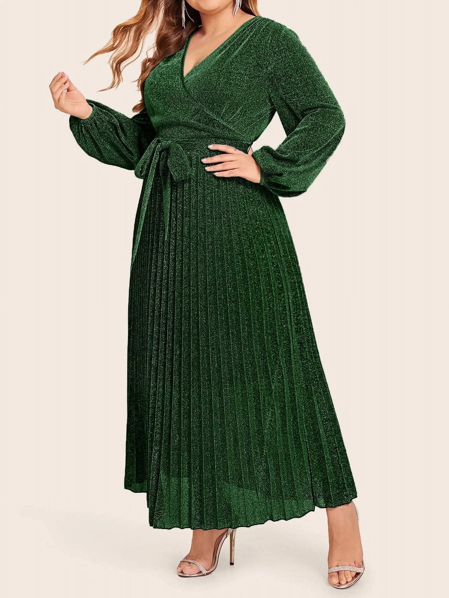 Plus Size Women Clothing Autumn Winter New Elegant Long Sleeves Female Maxi Dress Party Vacation Fashion Christmas Dress