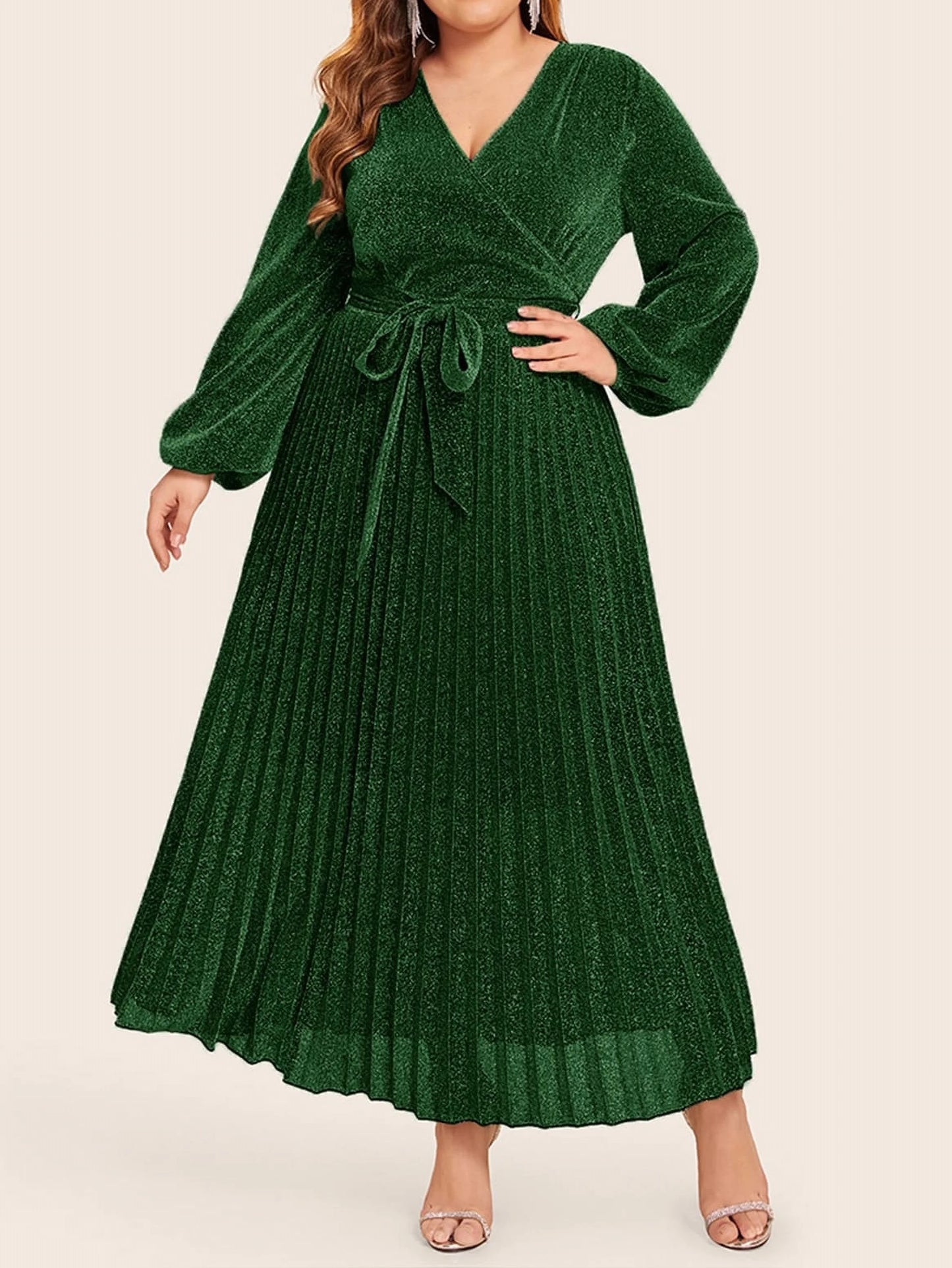Plus Size Women Clothing Autumn Winter New Elegant Long Sleeves Female Maxi Dress Party Vacation Fashion Christmas Dress