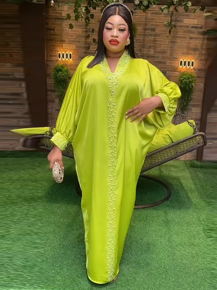 White Dresses For Women 2024 Dubai African Abayas Kaftans Long Sleeve Party Gown Turkey Wedding Boubou Ankara Robe Clothing