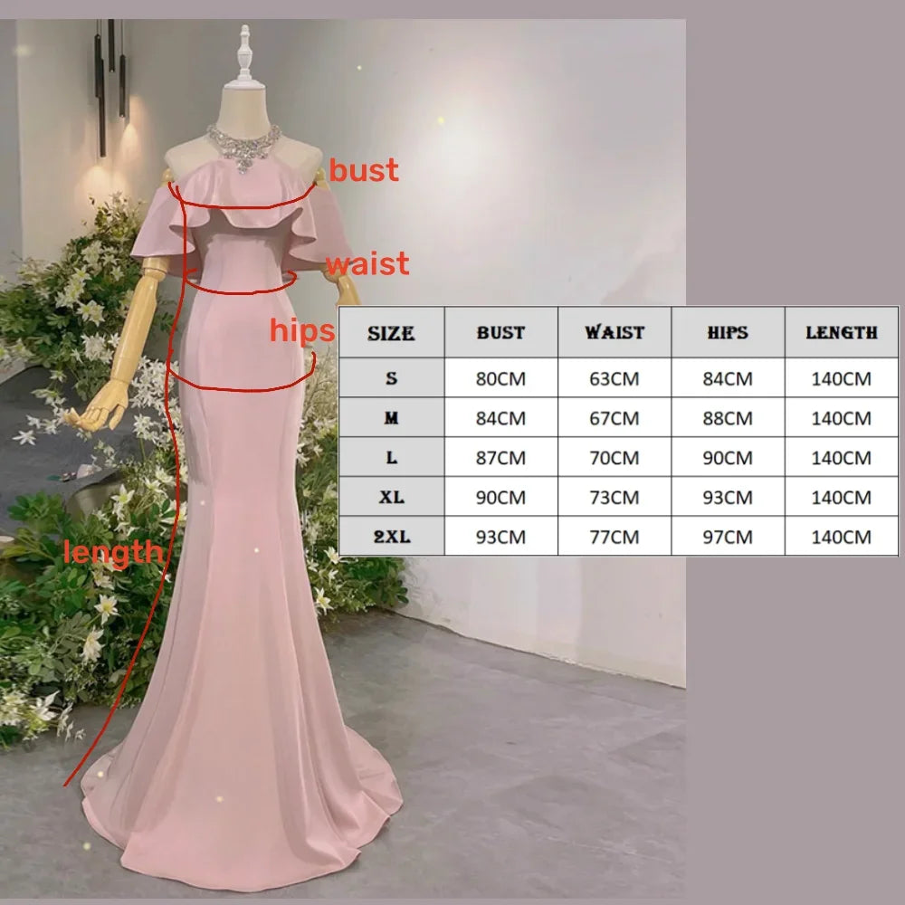 Prom Dresses For Women Pink Fishtail Ruffles Sleeveless Halter Skirt Banquet Gown Wedding Party Dress Womens Vestidos De Festa