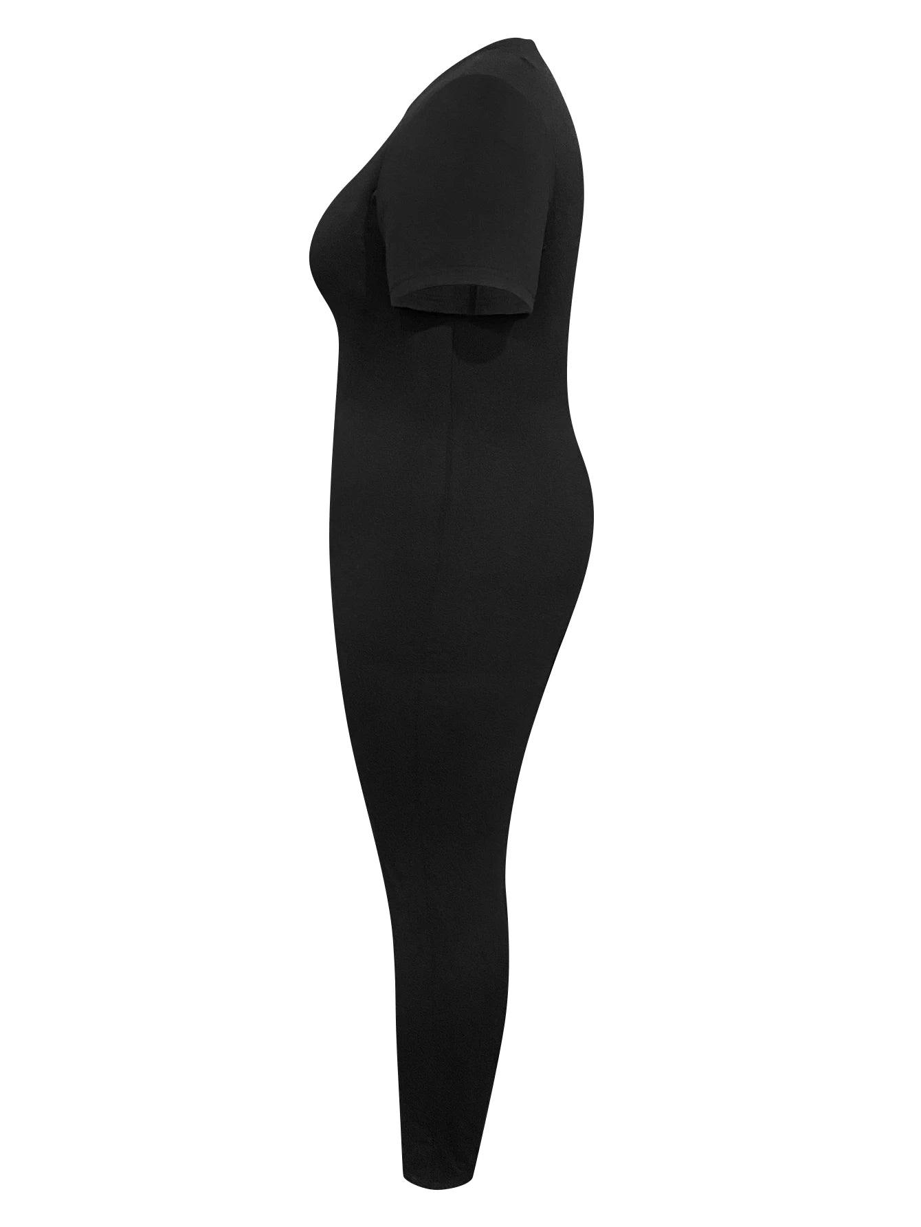 LW Plus Size Round Neck Skinny Jumpsuit Women One Piece Plain Basic Sheath Body-shaping Stretchy Simple Bodysuits