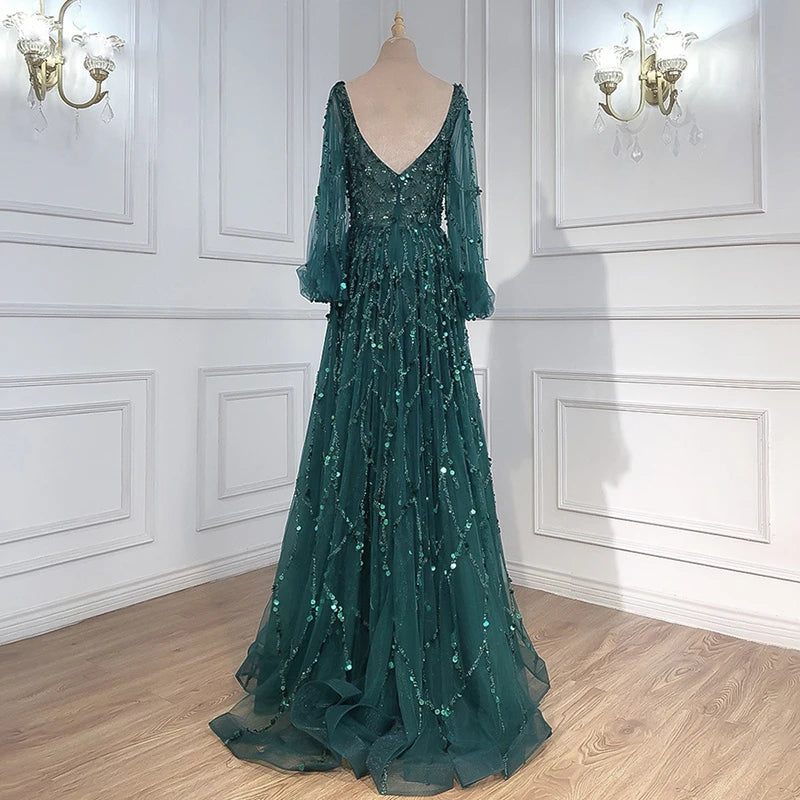 2023 New Gold Heavy Industry Beaded Deluxe Evening Dress Sexy Celebrity Prestige Queen Long Dress Brilliant Adult Dress