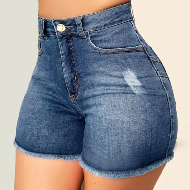 Summer Women's Hot Shorts High Waist Solid Color Woman Denim Shorts For Women Jean Shorts
