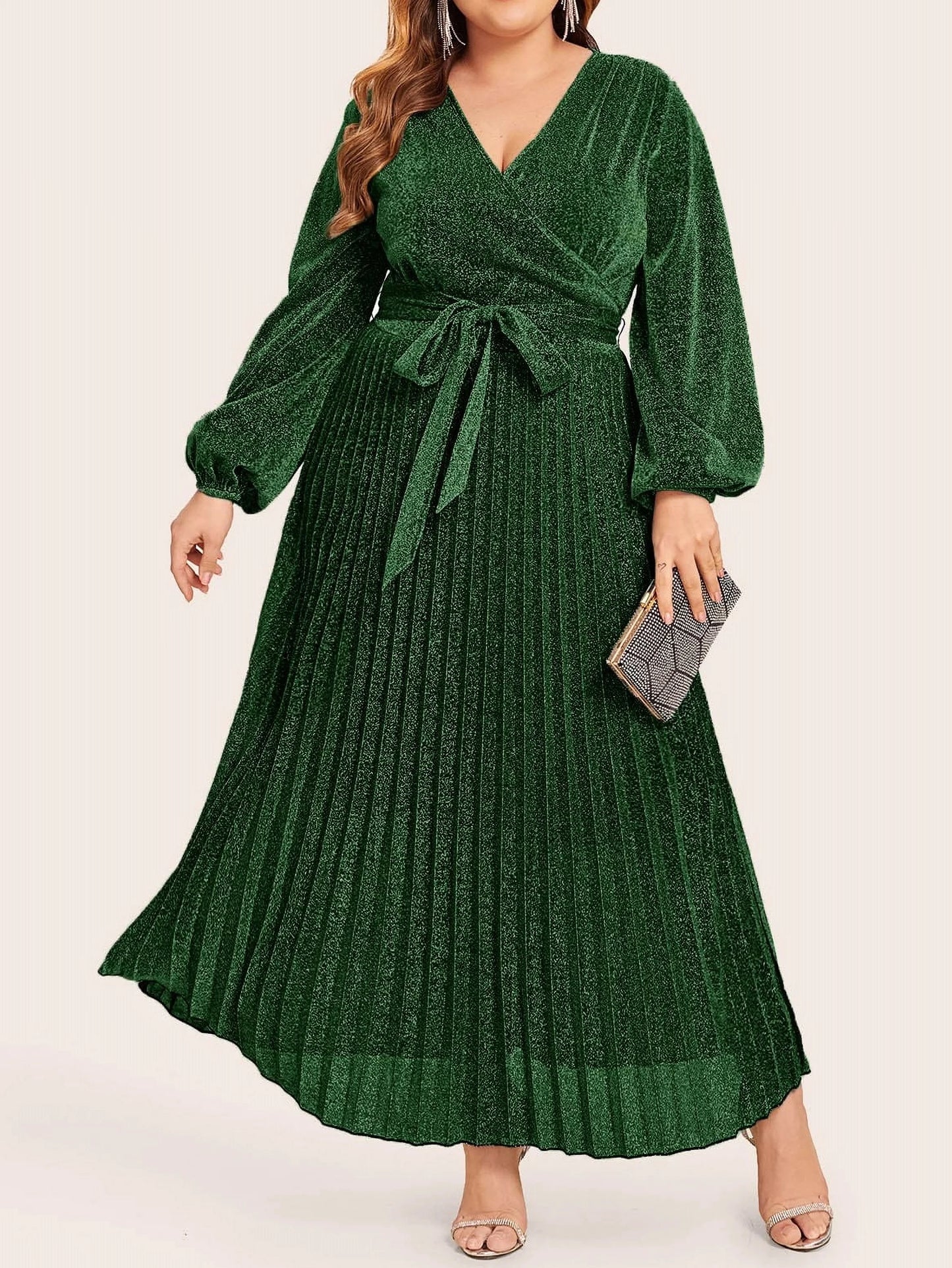 Plus Size Women Clothing Autumn Winter New Elegant Long Sleeves Female Maxi Dress Party Vacation Fashion Christmas Dress