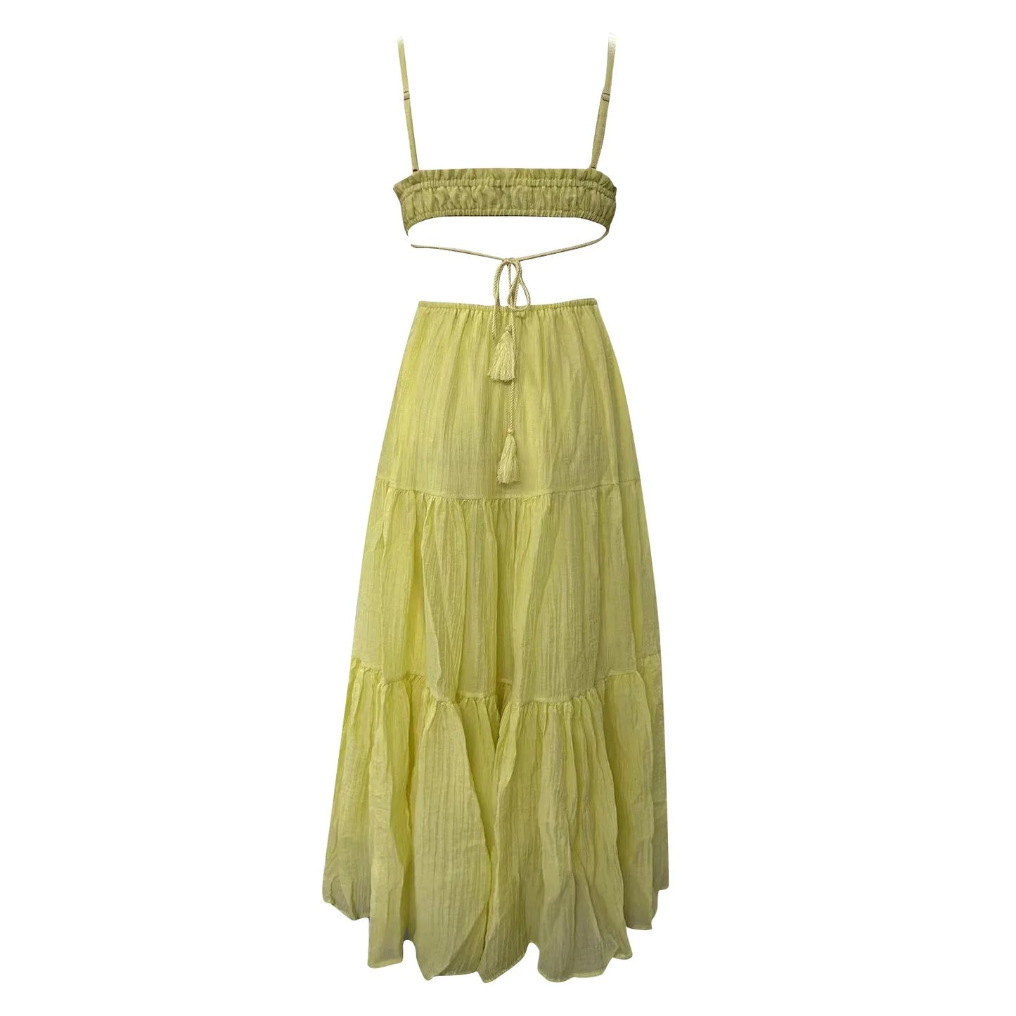 Hot Sale Fashion Sexy Dresses For Women Sexy Hollow V Neck Sleeveless Solid Panel Large Swing Long Dresses Free Shipping