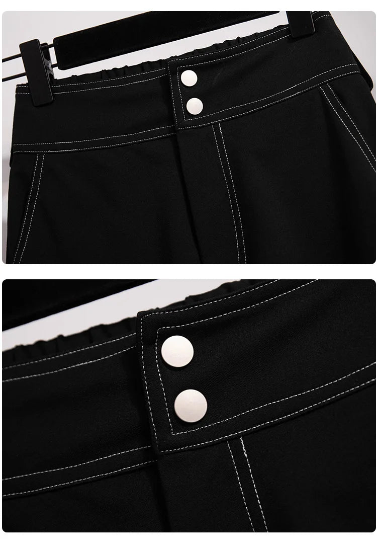 New Ladies Summer Plus Size Shorts For Women Large Loose Casual Wide Leg Black Pocket Shorts 3XL 4XL 5XL 6XL 7XL