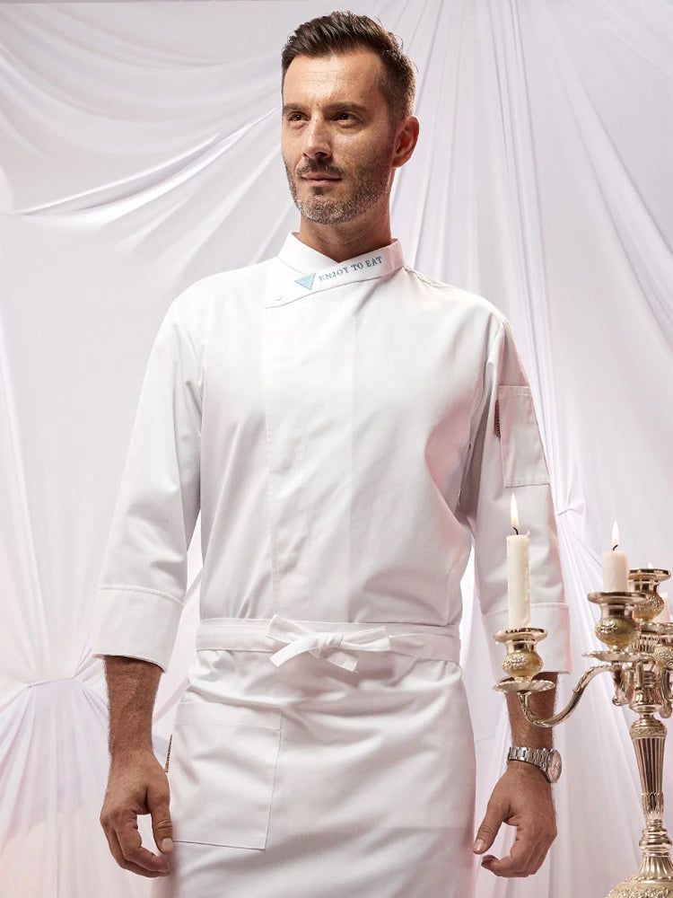 Winter Chef Costume Hotel Women's Work Clothes Restaurant Men's Cook Jacket Bakery Kitchen Uniform Cafe Waiter Work Shirt