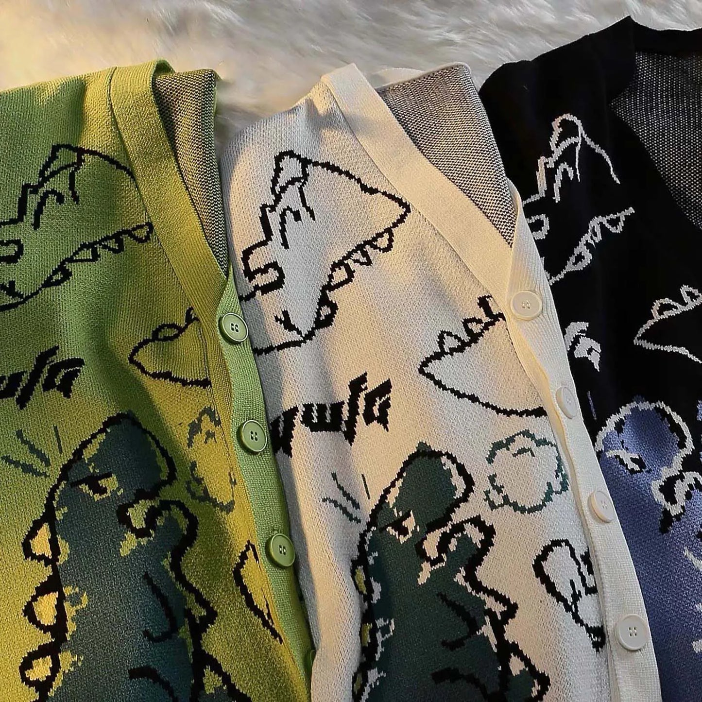 High Quality Korean Fashion Women Men Harajuku Knitted Cardigan Clothes Streetwear Cartoon Pullover Shirt Oversize Wool Sweaters