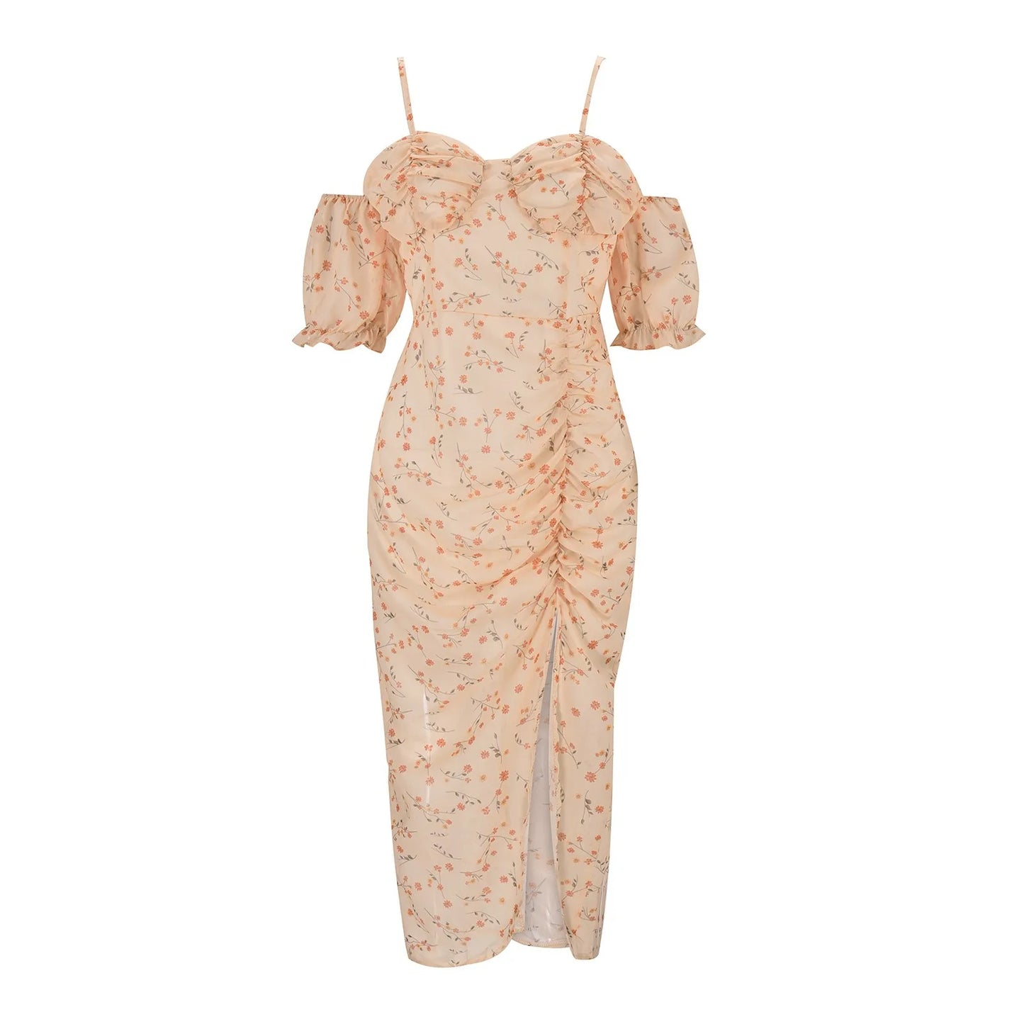 Women's Printing Dresses Summer Short Sleeve Irregular Hem Dresses High Slit Wrap Chest Strap Dress For Women Party Vestidos
