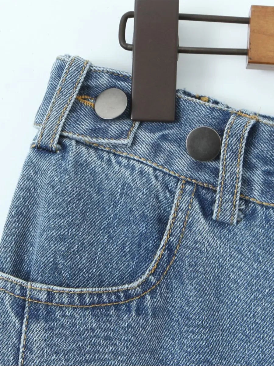 Good Quality Plus Size Denim Shorts Women Summer High Waist Straight Jeans Bottoms Oversized Curve Clothes