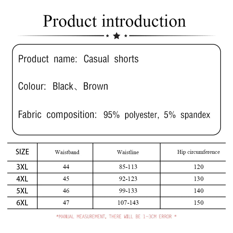 Plus-size women's summer casual shorts elastic waist solid color polyester fabric high waist pants loose comfortable breathable