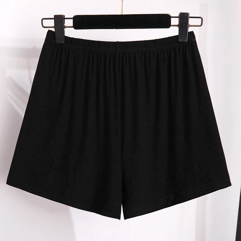 New Ladies Plus Size Leggings Shorts Women Large Size Slim Elastic Black White Modal Basic Shorts 3XL 4XL 5XL 6XL 7XL