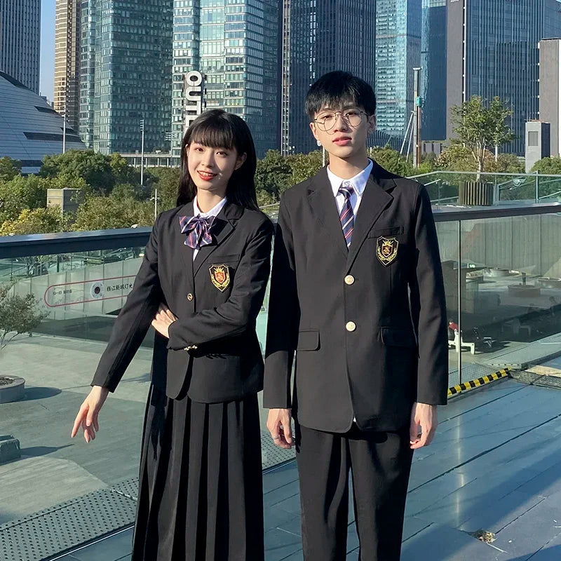 School Jacket Black DK Coat Japanese High School Uniform Preppy Style Top Women Men Blazer Students JK Suit Coat College Uniform