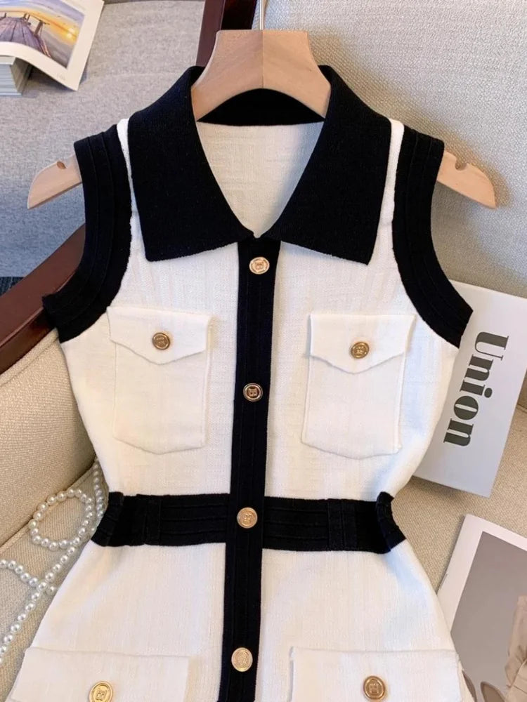 QWEEK Knit Knitted Sexy Mini Dress Women Japan Korean Fashion Kpop Bodycon Wrap Slim Short Dresses Office Ladies New In