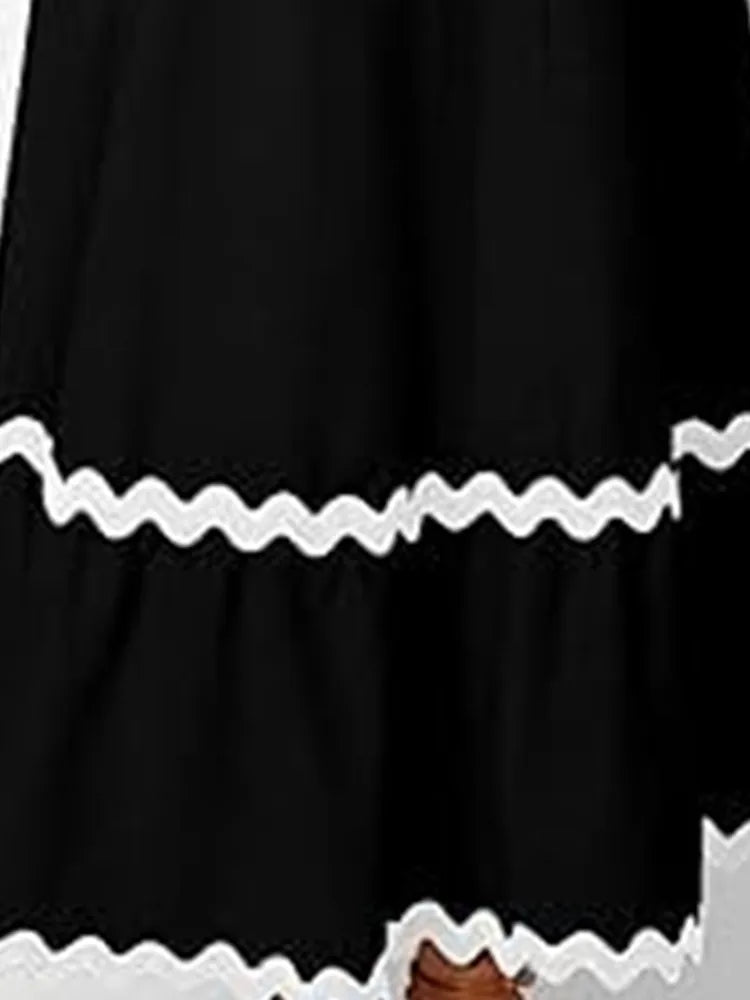 Contrast Color Female Dresses Elegant Aesthetic Loose Summer 2024 Beach Women’s Long Dress High Waist Sleeveless Dress