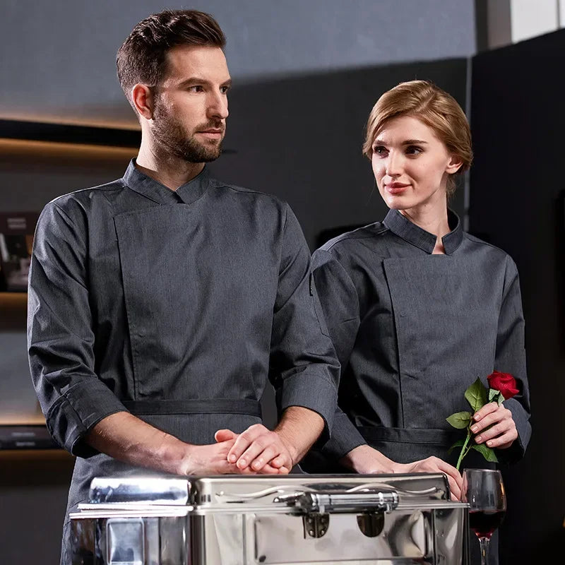 New Sleeved Restaurant Kitchen Uniform Chef Work Uniform Restaurant Waiter Work Uniform for Catering Chefs