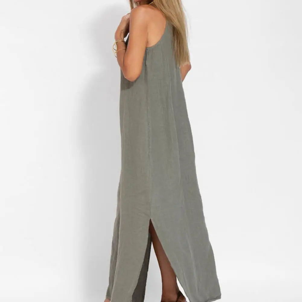Lady Long Dress Stylish Shoulderless Maxi Dress Ankle Length Soft Casual with Side Split for Summer Summer Beach Dress