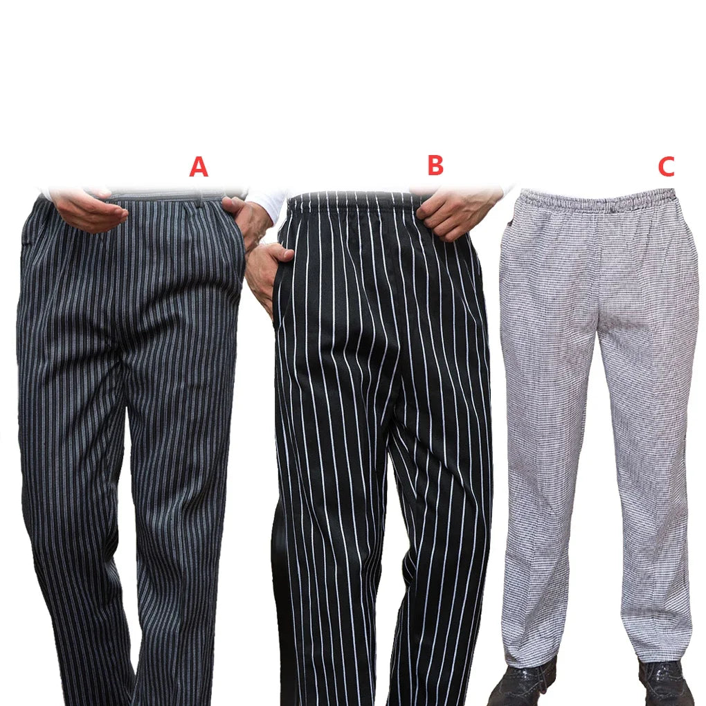 Men Wear-resistant Cotton Clothing With Houndstooth Skin-friendly Cook Casual Uniform Chef Pant Pants Work Waiter Baggy