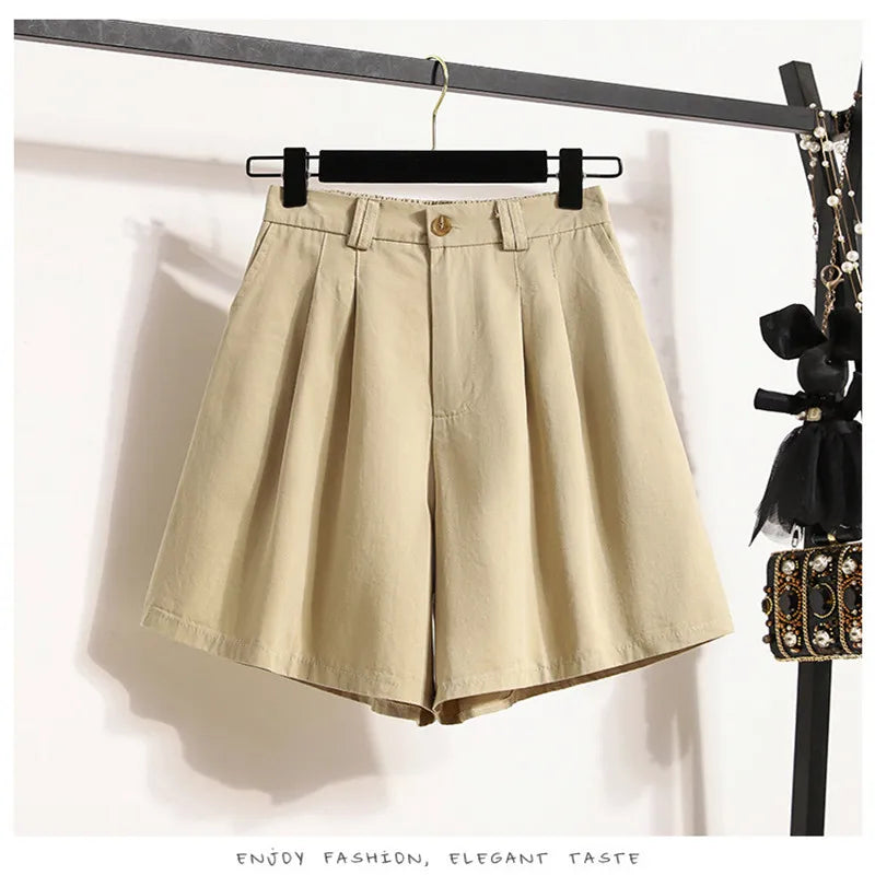New Ladies Spring Summer Plus Size Shorts For Women Large Size Leisure Wide Leg Shorts 3XL 4XL 5XL 6XL