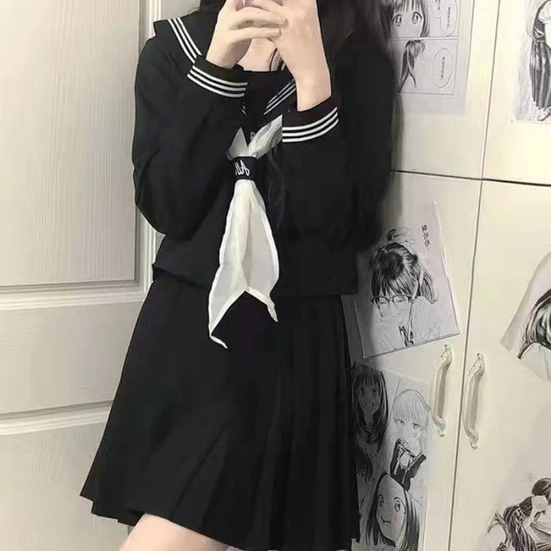 Japanese School Uniform JK Uniform Girl S-XXL JK Japanese College Style Suit Sailor Costume Women Sexy Shirt Pleated Skirt