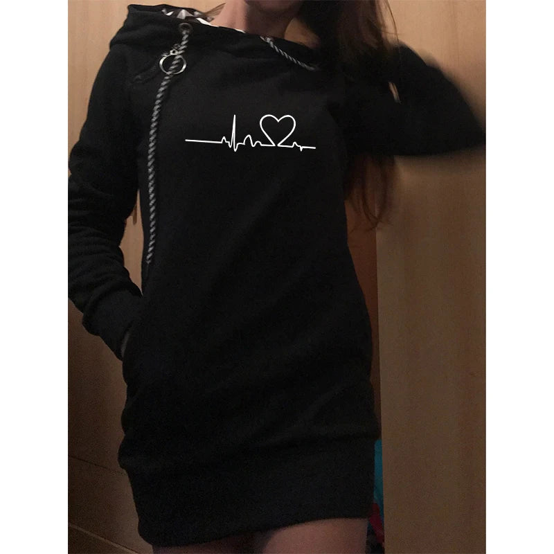 Women Sweater Dress Hooded Spring Autumn Ladies Long Sleeve Hoodie Dress Autumn Winter Casual Slim Sweater Hoodies Dress
