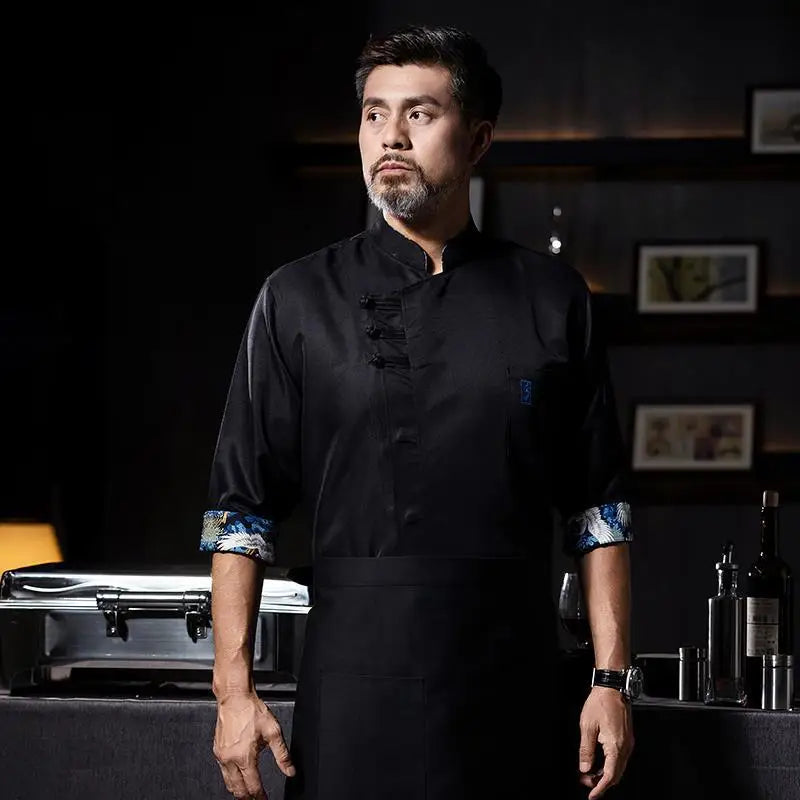 Overalls Male Long and Short Sleeve Dining Hotel Rear Kitchen Clothes Waiter Chef Uniform Female