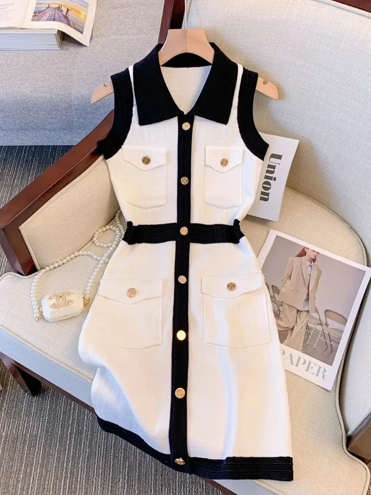 QWEEK Knit Knitted Sexy Mini Dress Women Japan Korean Fashion Kpop Bodycon Wrap Slim Short Dresses Office Ladies New In