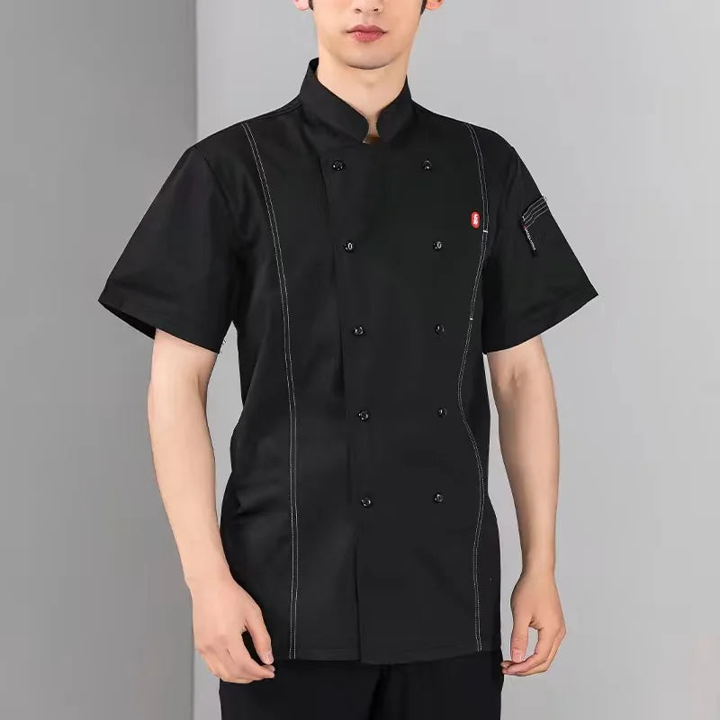 Chef Jacket Men Women Long Sleeve Cook Coat Unisex Kitchen Clothes Pastry Restaurant Waiter Uniform